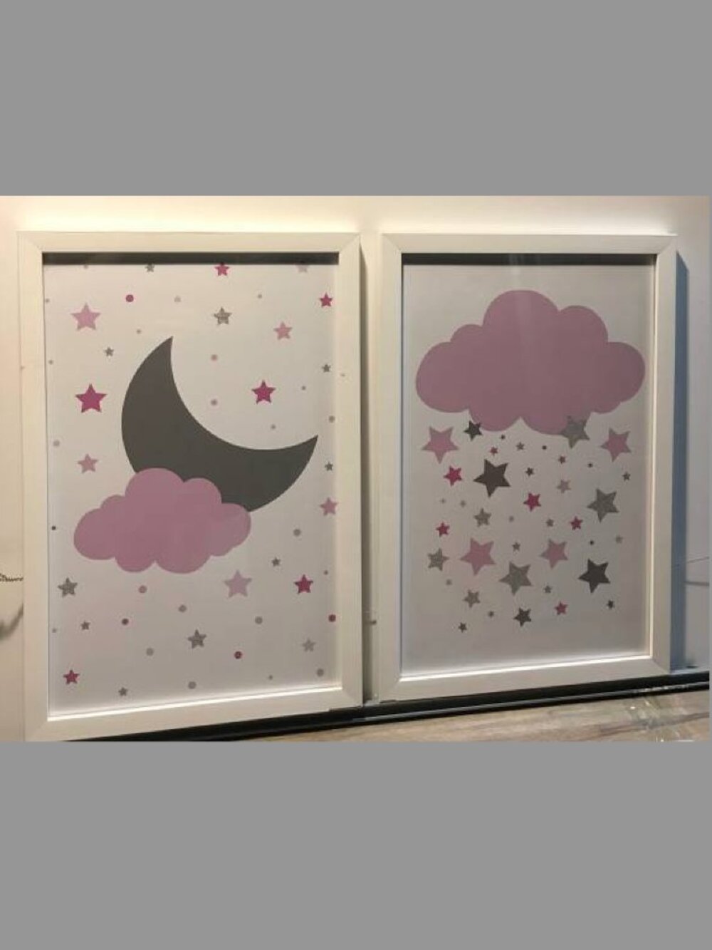 ‘Nighttime Starry Sky’ Artwork [Pair] {Incl. frame and glass!}